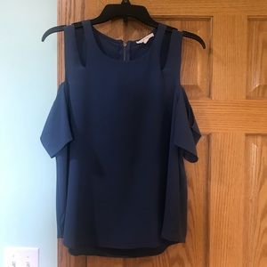 blue off the shoulder top